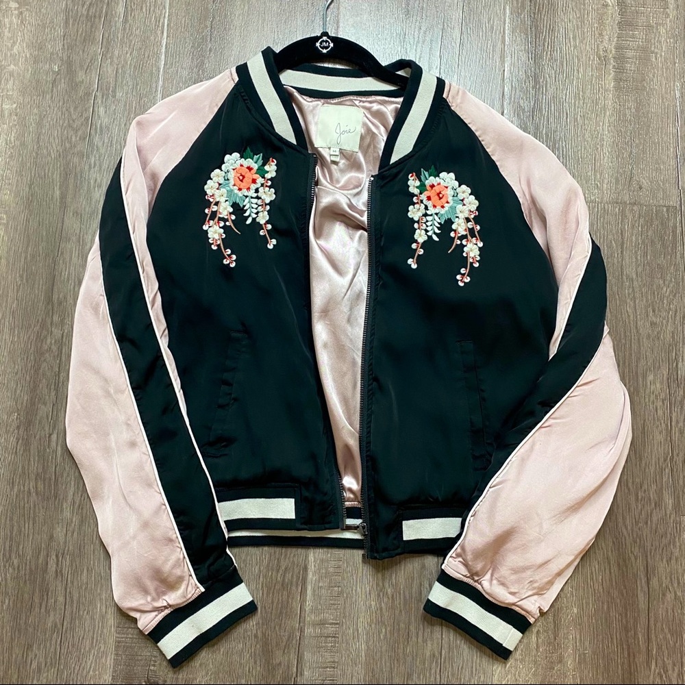 Juanita floral-embroidered bomber jacket
